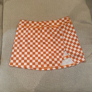 ZZs Vibrant Orange Checkered Mini Skirt
